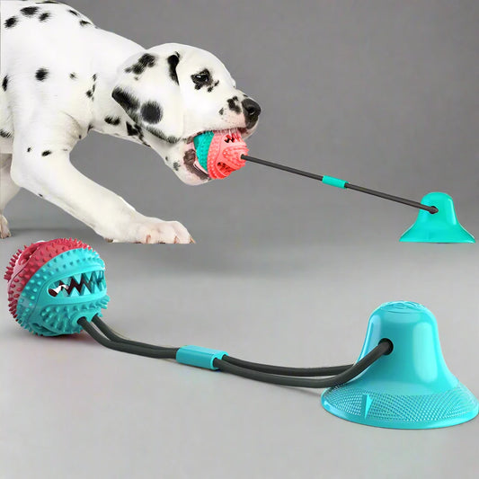 Mega Tug-n-Treat: Suction Cup Rope Ball Toy for Large Dogs