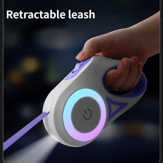 Luminous Lead: Retractable Dog Leash with LED Flashlight