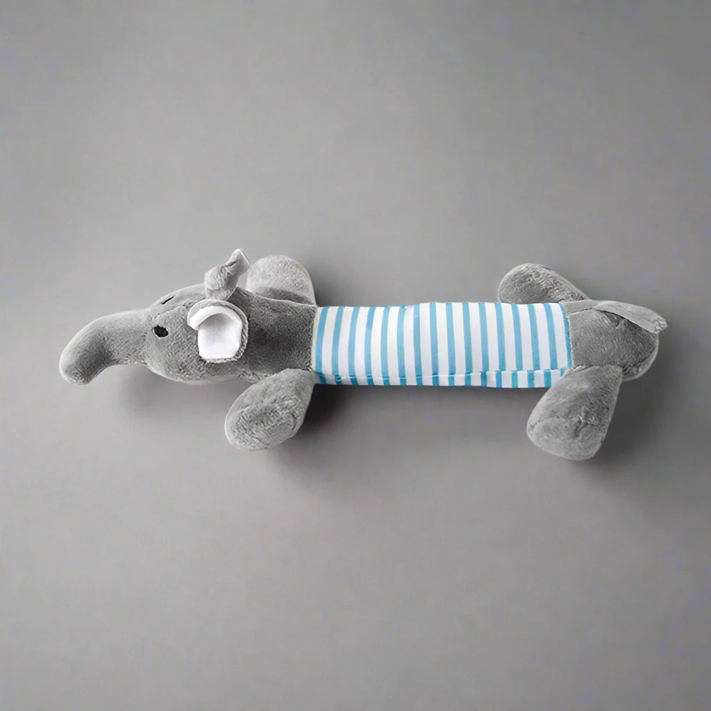 Stuffingless Plush Animal Dog Toy with Squeakers