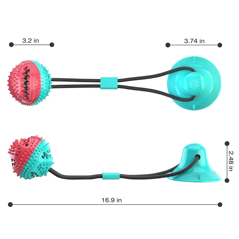 Mega Tug-n-Treat: Suction Cup Rope Ball Toy for Large Dogs
