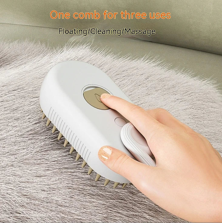 Electric Dog Steaming Comb with One-Click Spray