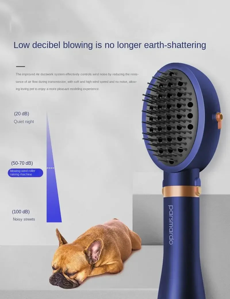 Quiet 2-in-1 Dog Hair Dryer & Blowing Comb