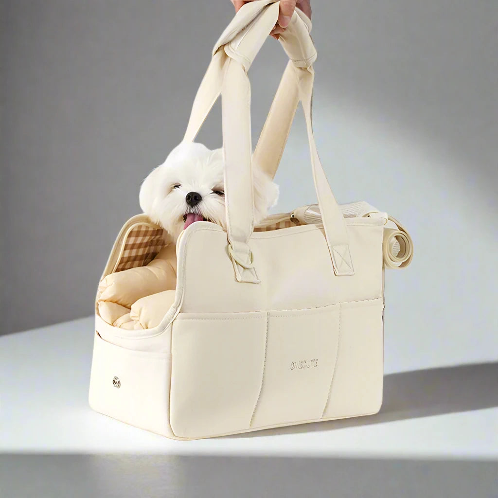 Portable Dog Carrier Handbag | Cotton Pet Bag for Small Dogs & Cats | Ideal for Small Breeds