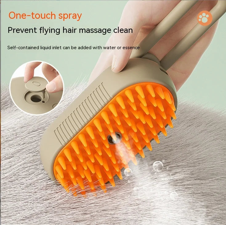 Electric Dog Steaming Comb with One-Click Spray