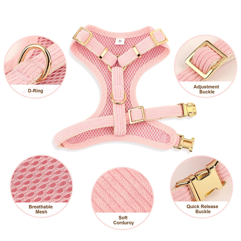 Bowknot Dog Collar, Harness, & Leash Set | Soft Vest Harness