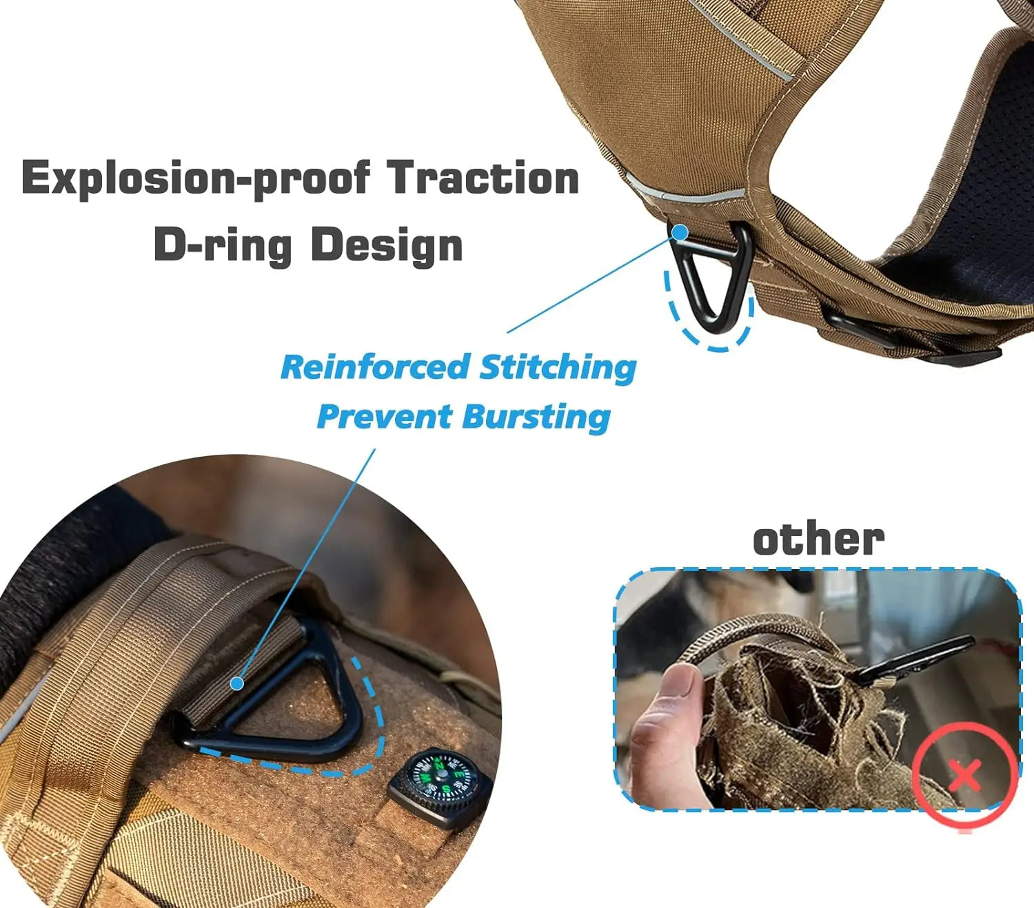 K9 Reflective Tactical Dog Harness with 'Do Not Pet' Patch