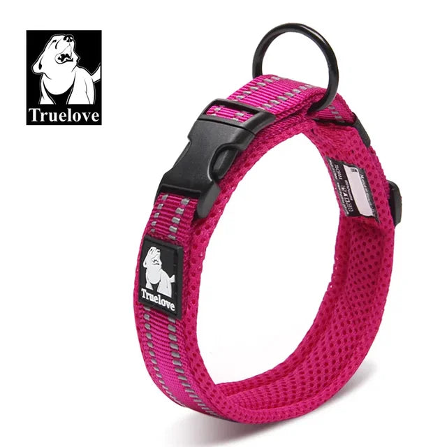 Reflective Mesh Dog Collar: Adjustable and Padded for Comfort